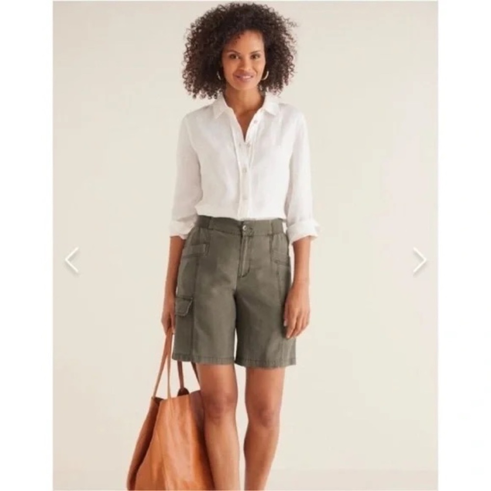 Soft Surroundings Bayside Gray Cargo Shorts XL NWT